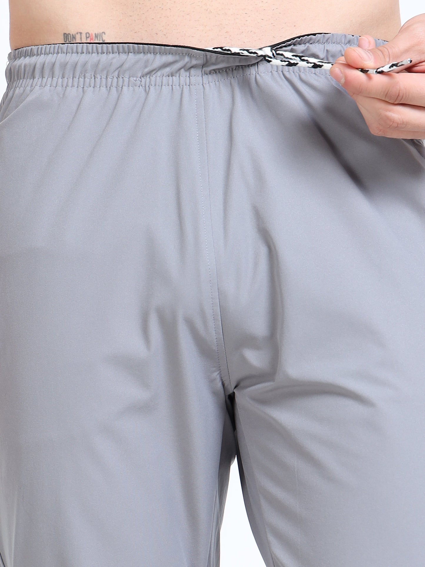 Men's Cool Grey Poly Woven Jogger Pants - Lightweight Comfort Fit