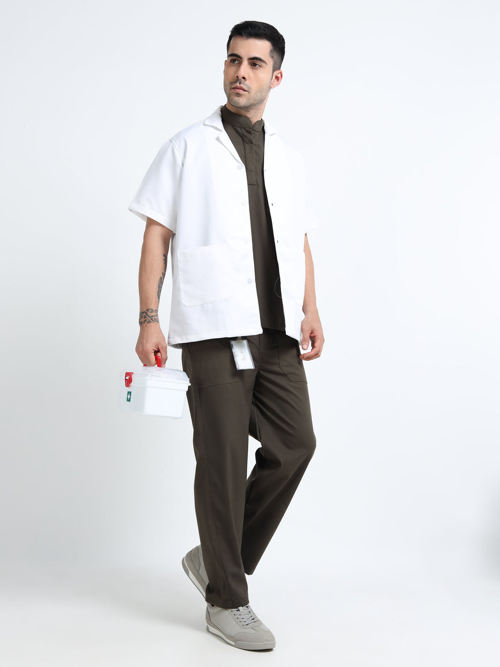 Unisex Medical Lab Coat – Professional White Doctor Apron Durable, Easy-Care & Breathable-  EXECUTIVE FORECAST TWIL BASE FABRIC
