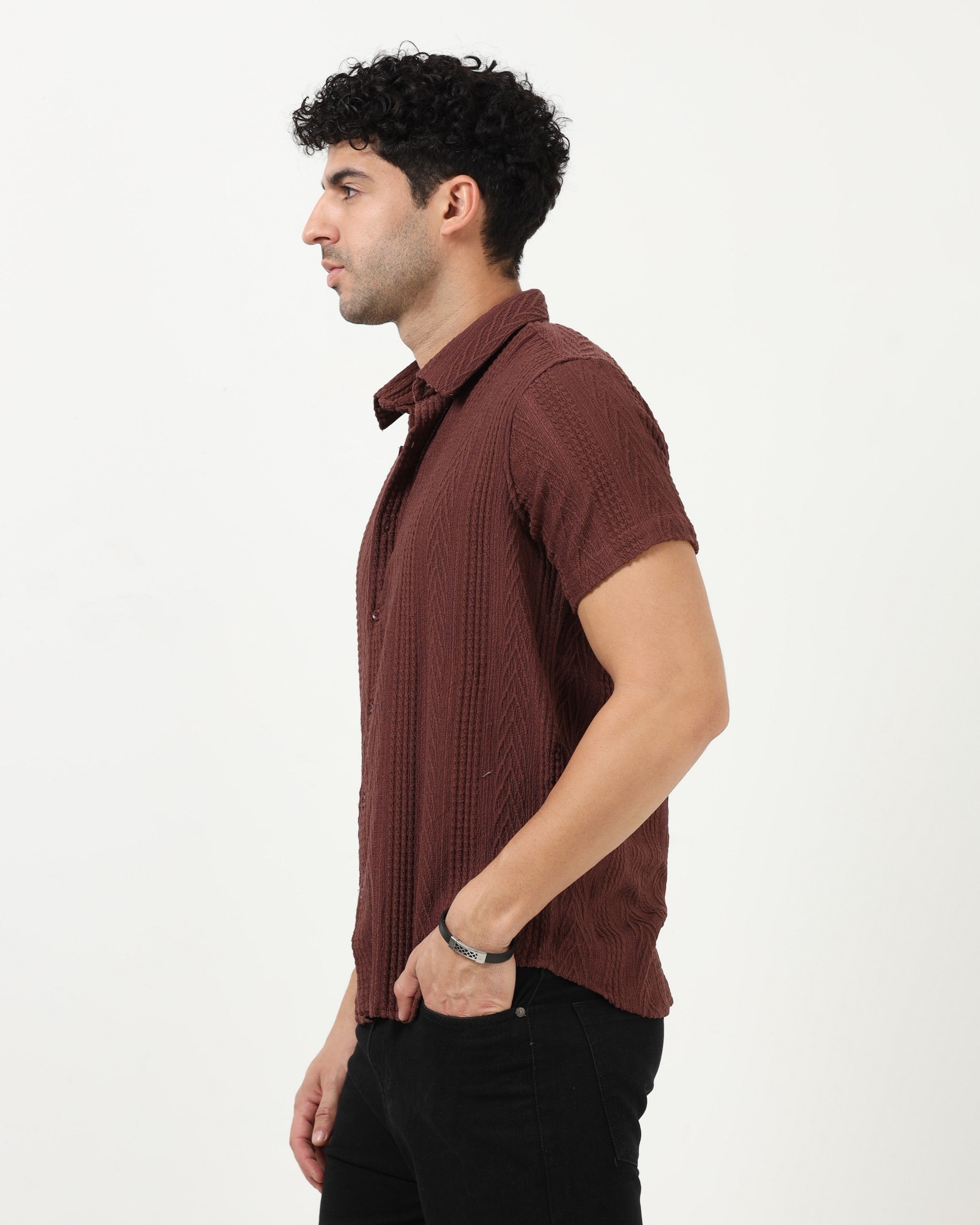 WAVE Burgundy Knit Shirt