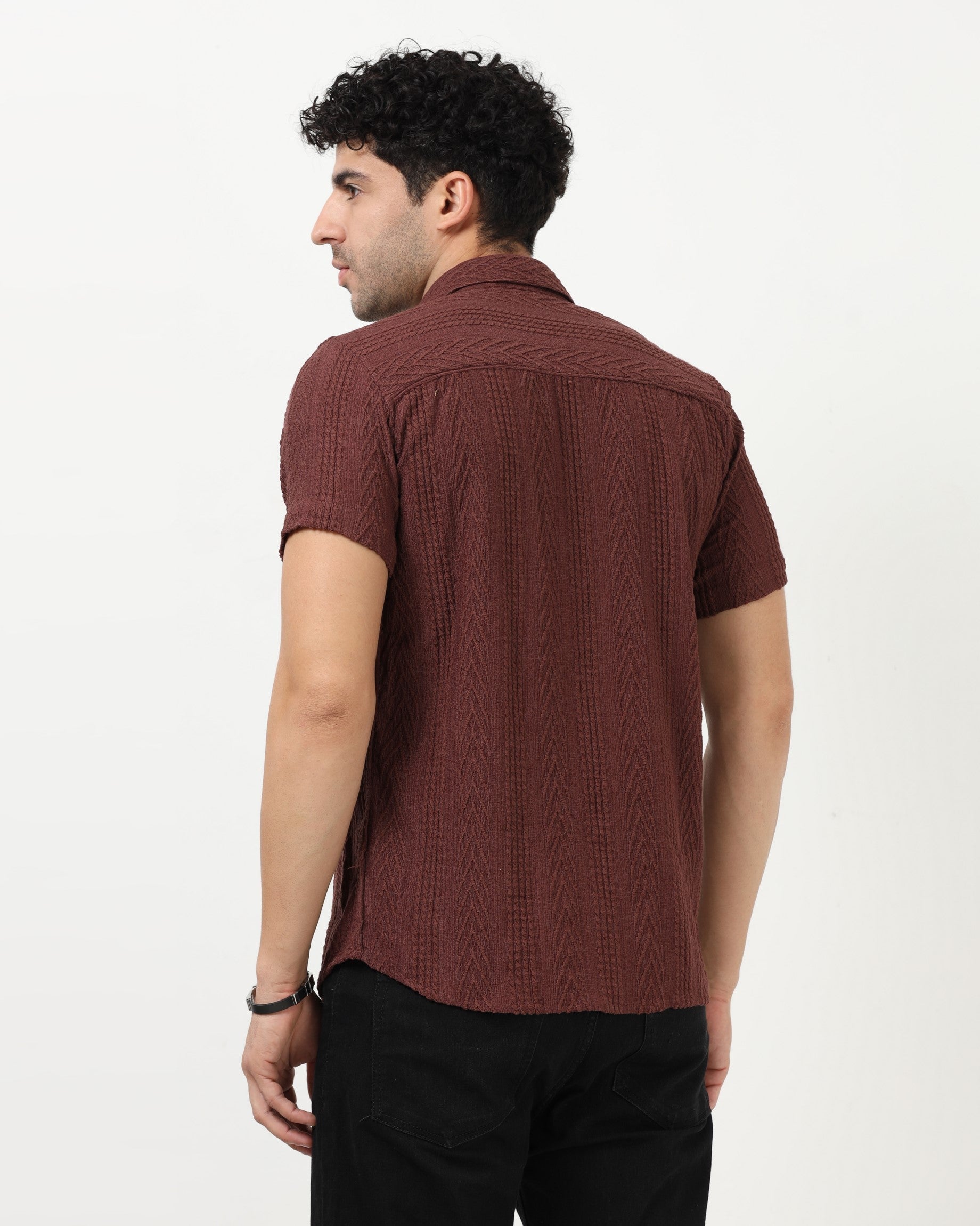 WAVE Burgundy Knit Shirt
