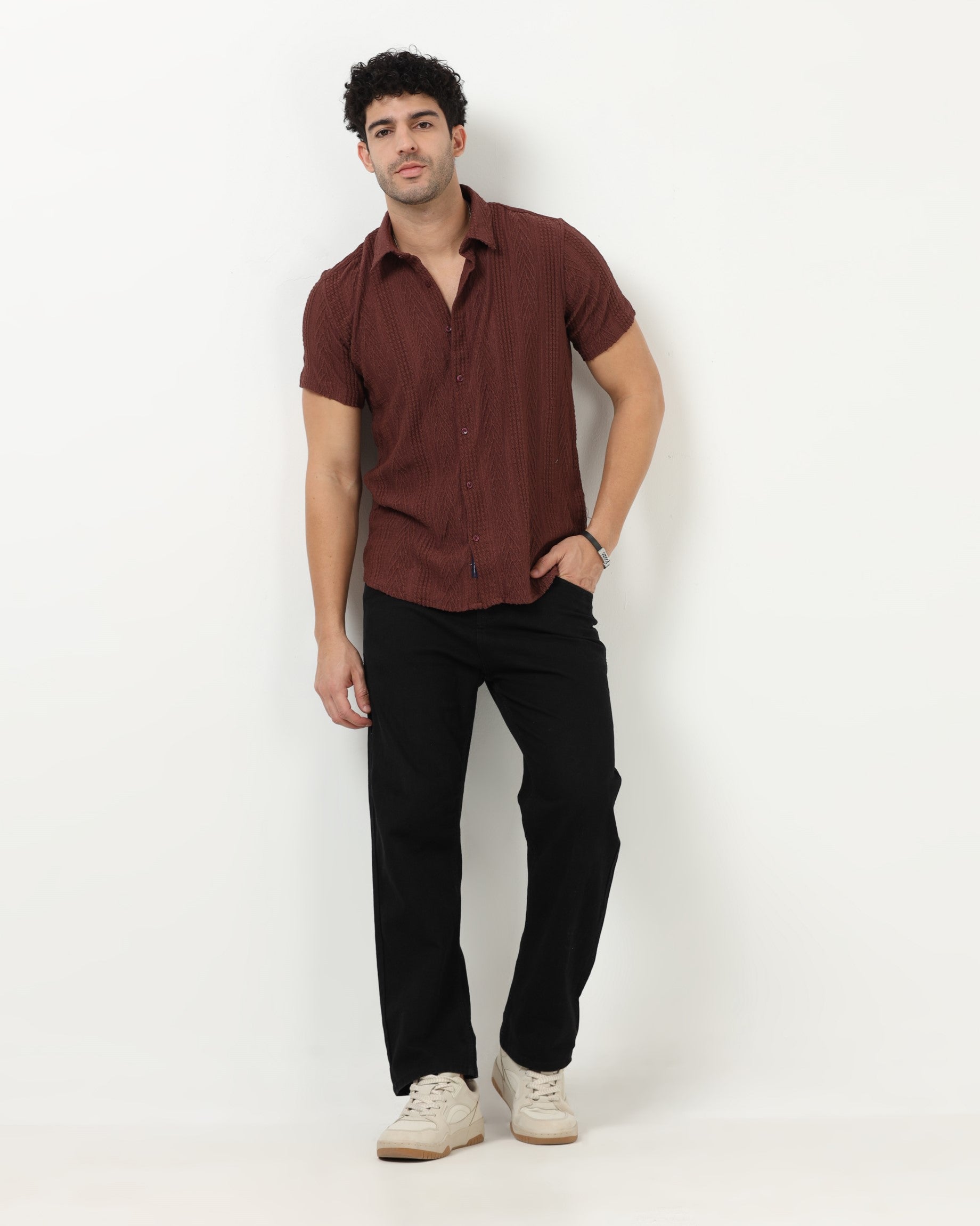 WAVE Burgundy Knit Shirt