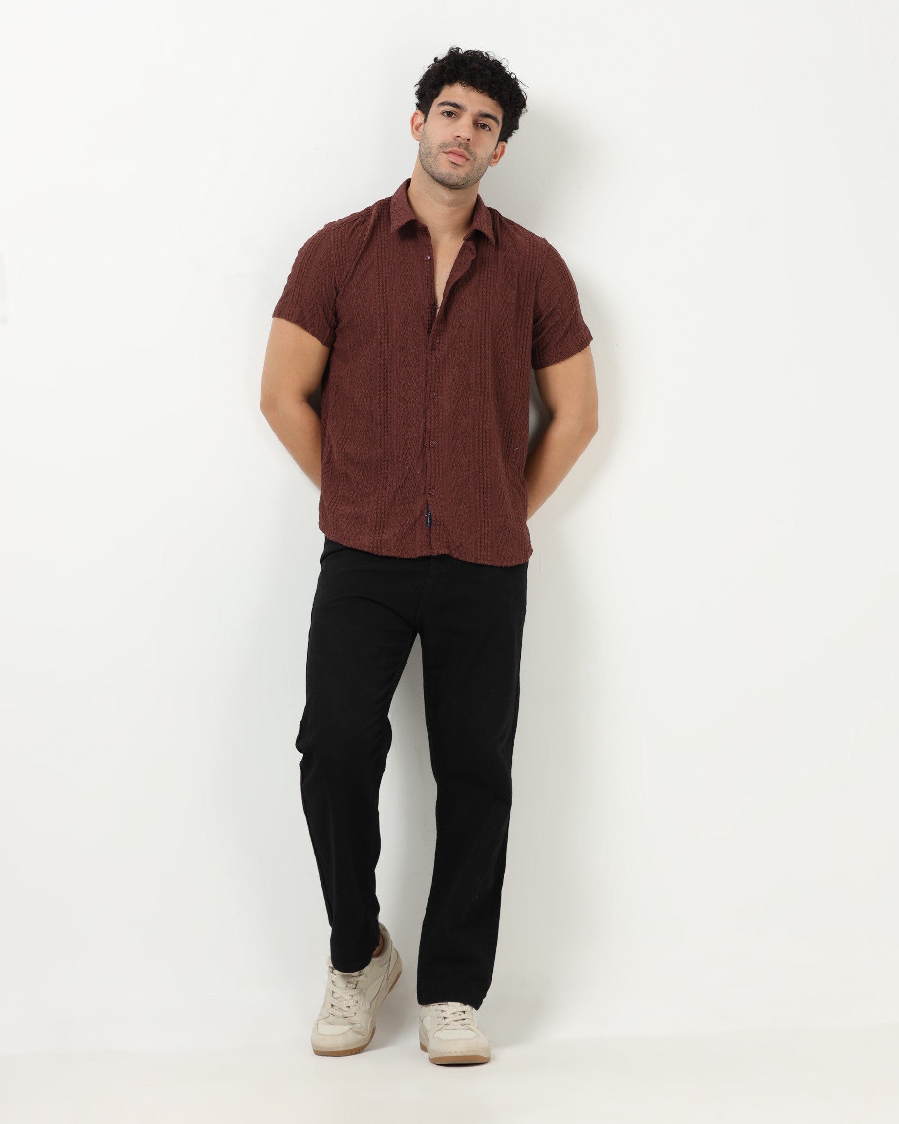 WAVE Burgundy Knit Shirt