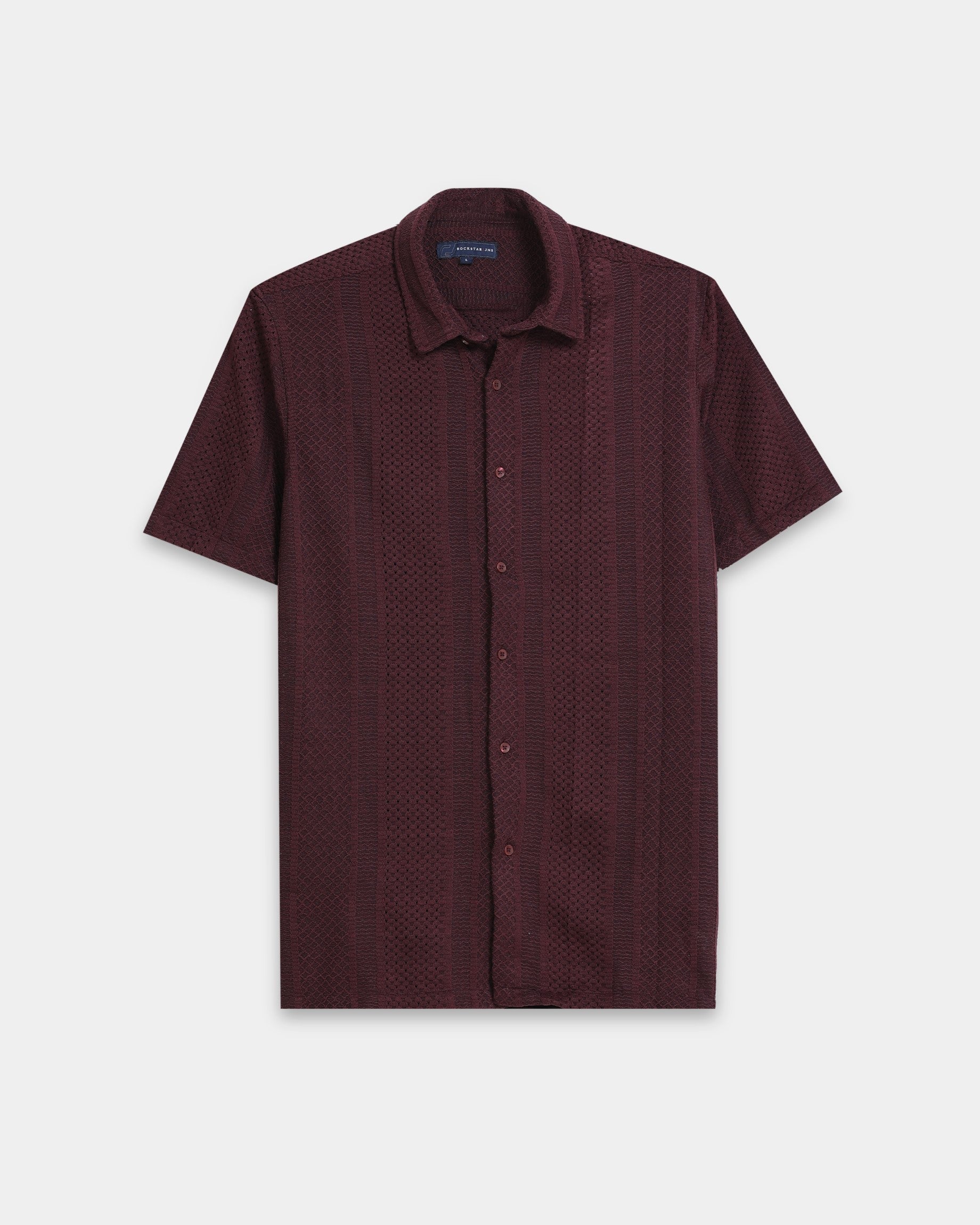 AETHER Burgundy Mesh Knit shirt