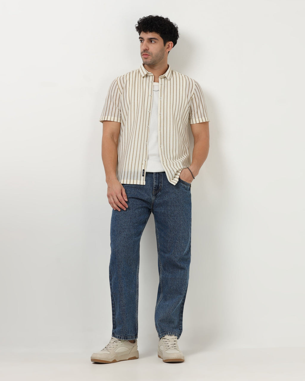 NOIR Brown Line Shirt