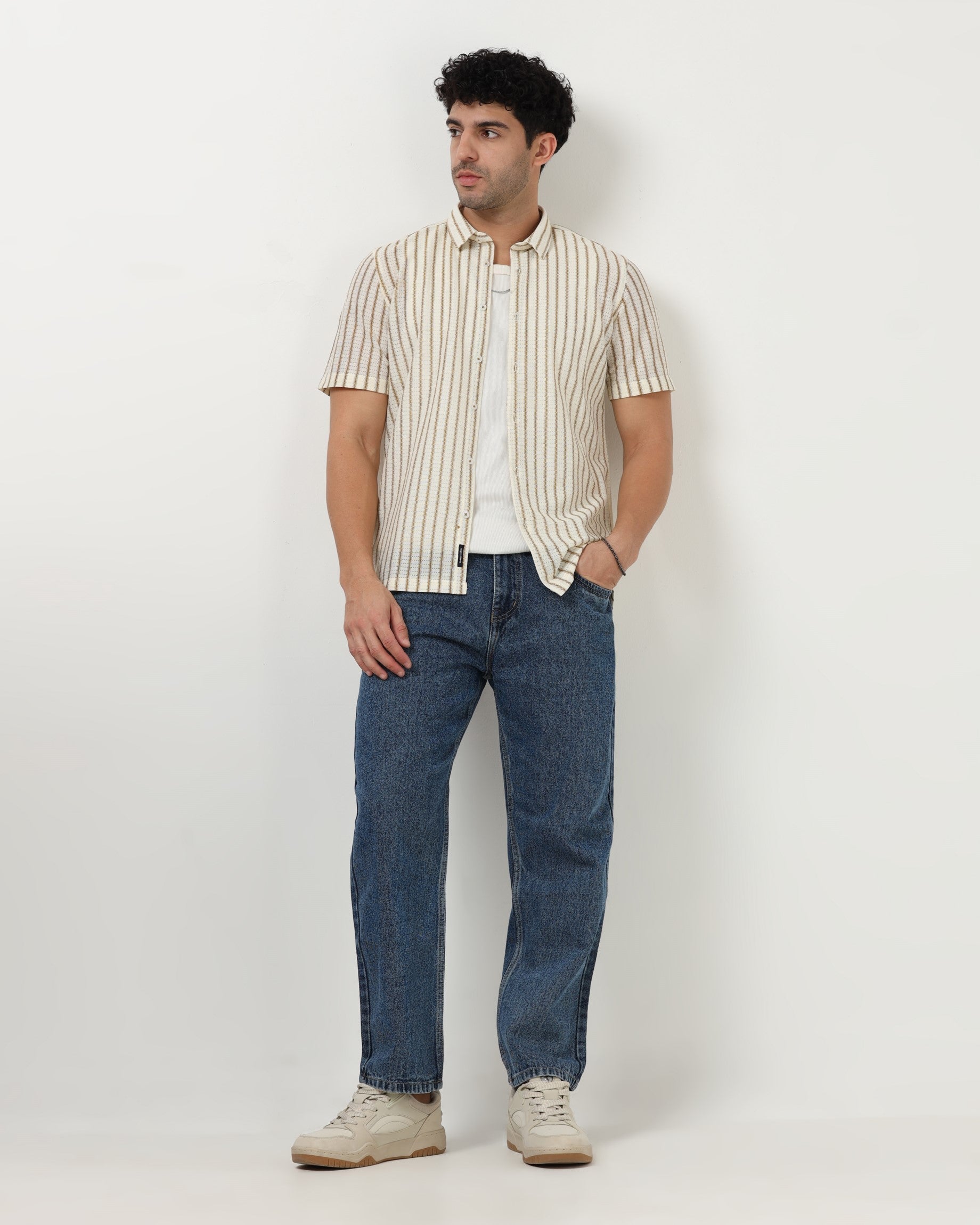 NOIR Brown Line Shirt