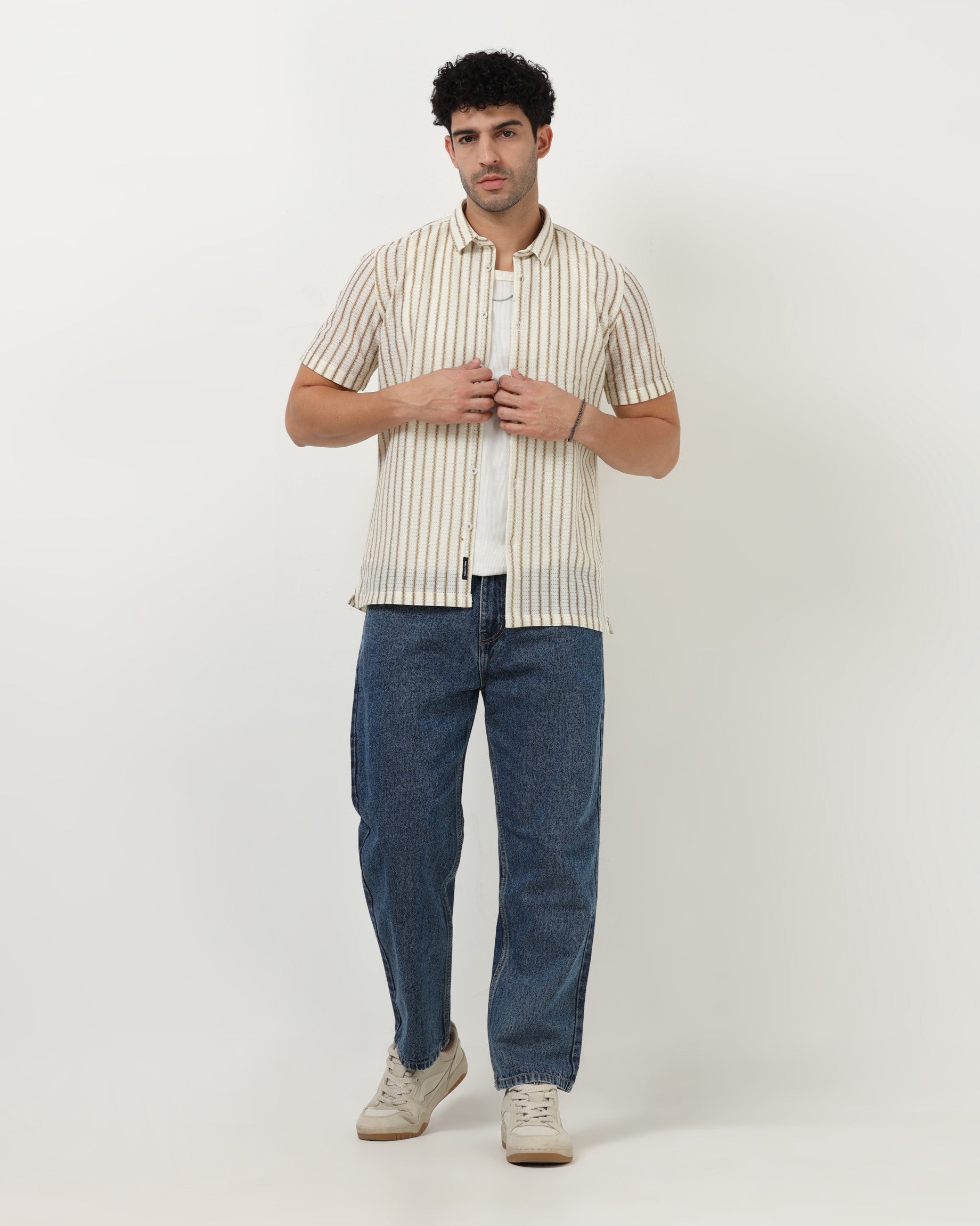 NOIR Brown Line Shirt