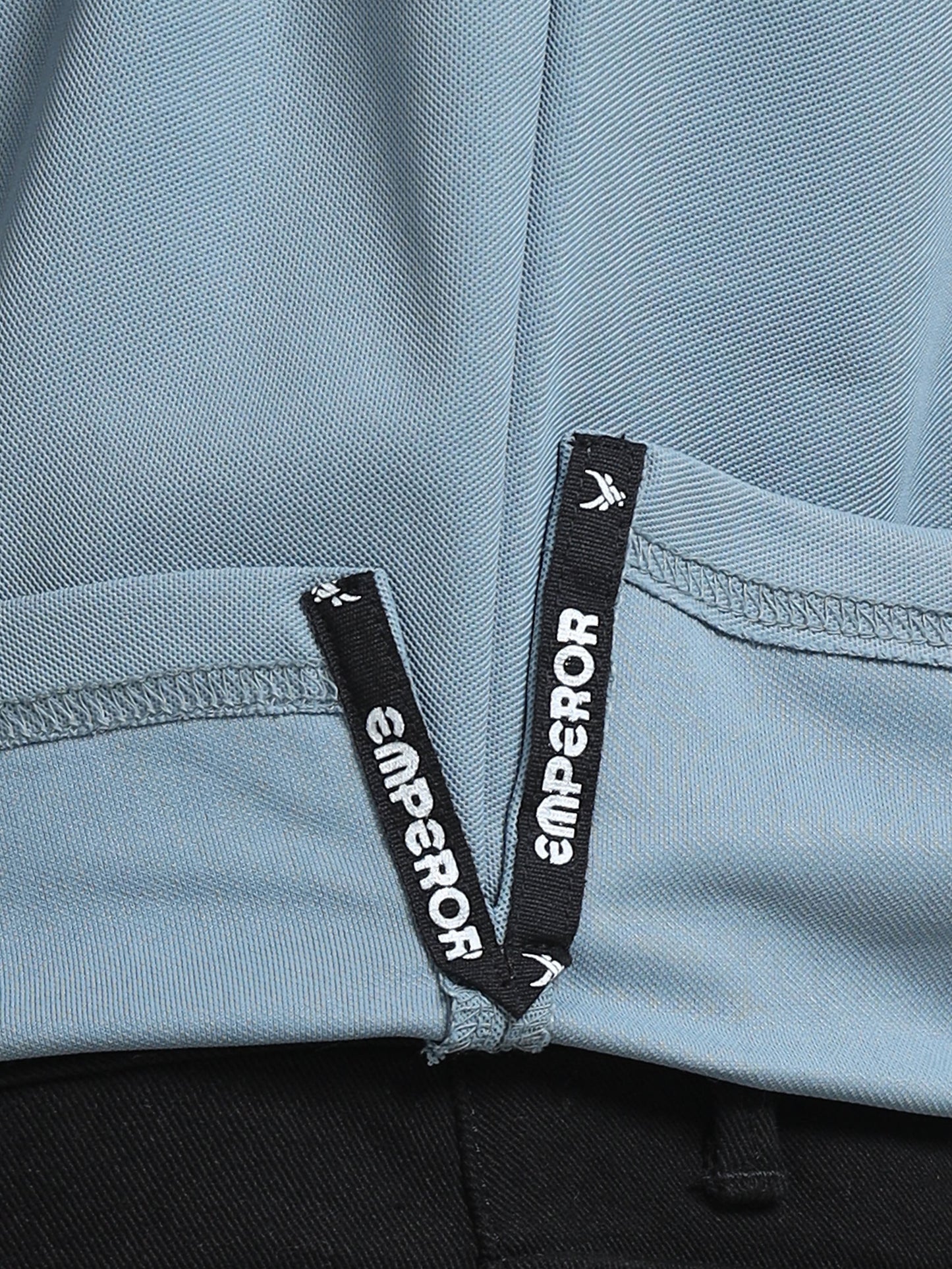 Men’s Army Blue Premium Mandarin Collar Polo T-Shirt – Soft Breathable Polyester, Modern Henley Style, Everyday Comfort Wear