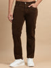 Men Corduroy Trousers-Coffee Brown