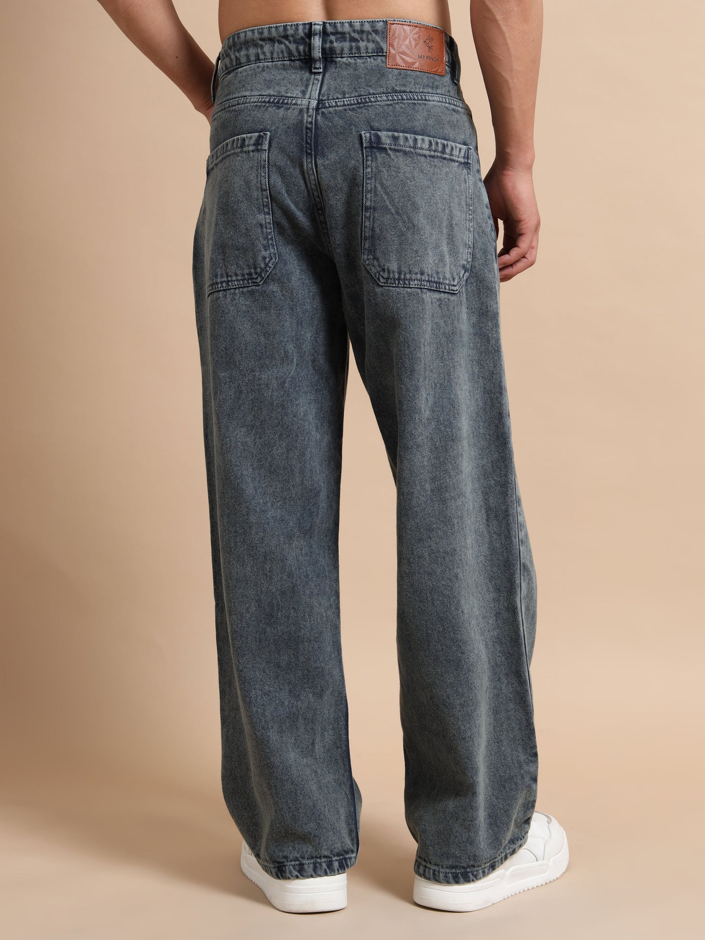 Grey Baggy Denim Pant