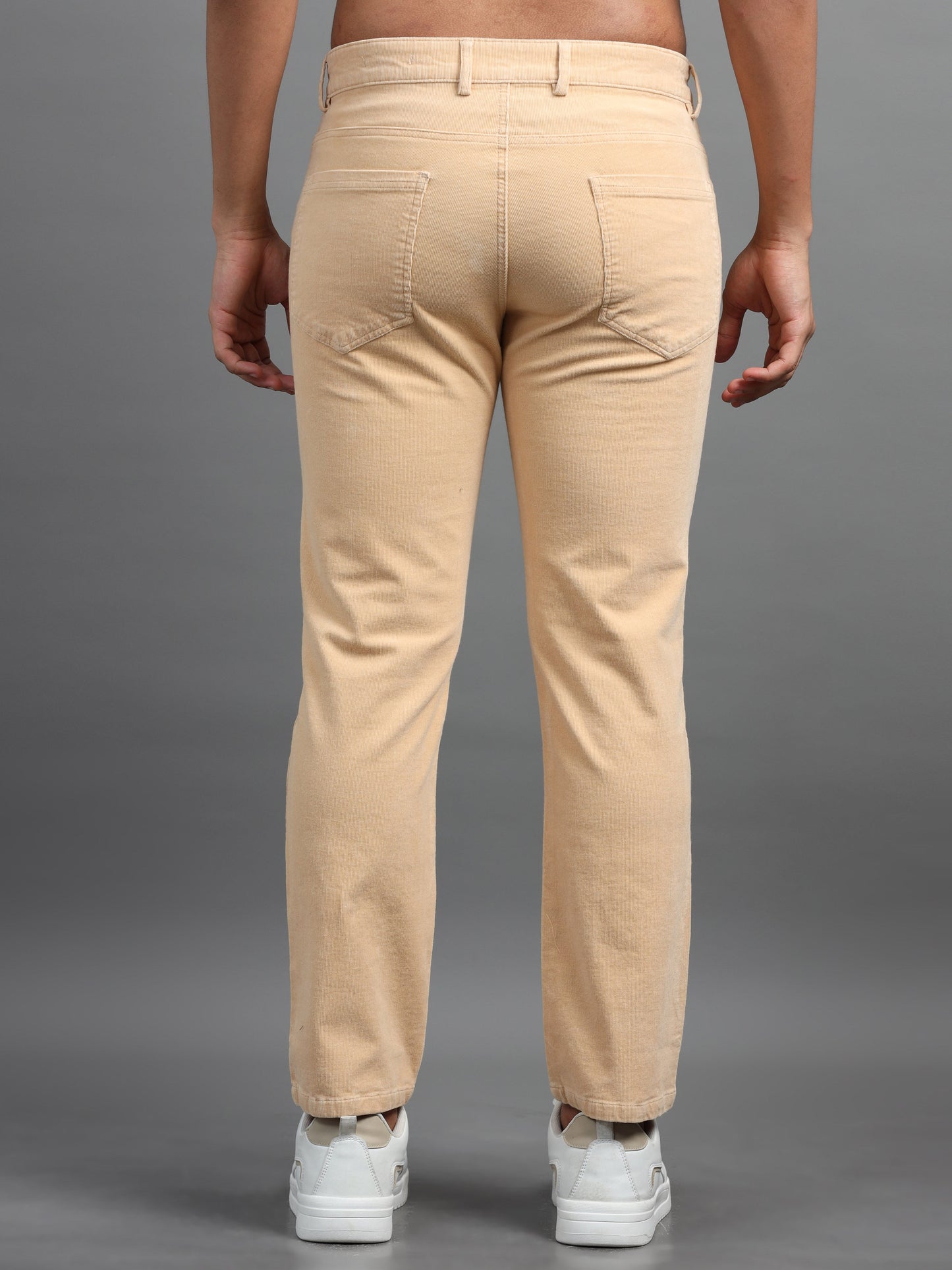 Men Corduroy Trousers-Beige
