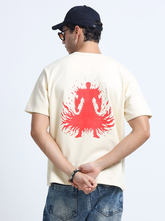 Cream Oversized Bio Wash Terry