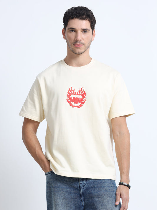 Cream Oversized Bio Wash Terry