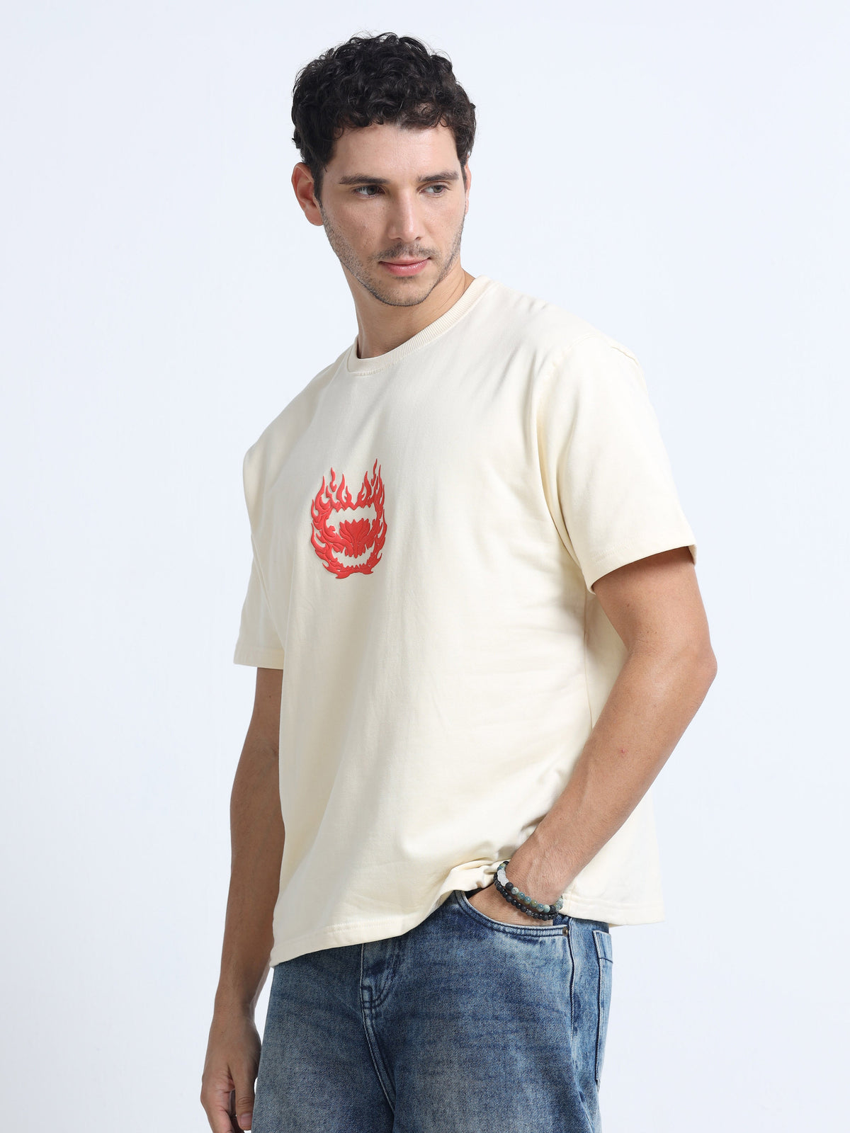 Cream Oversized Bio Wash Terry