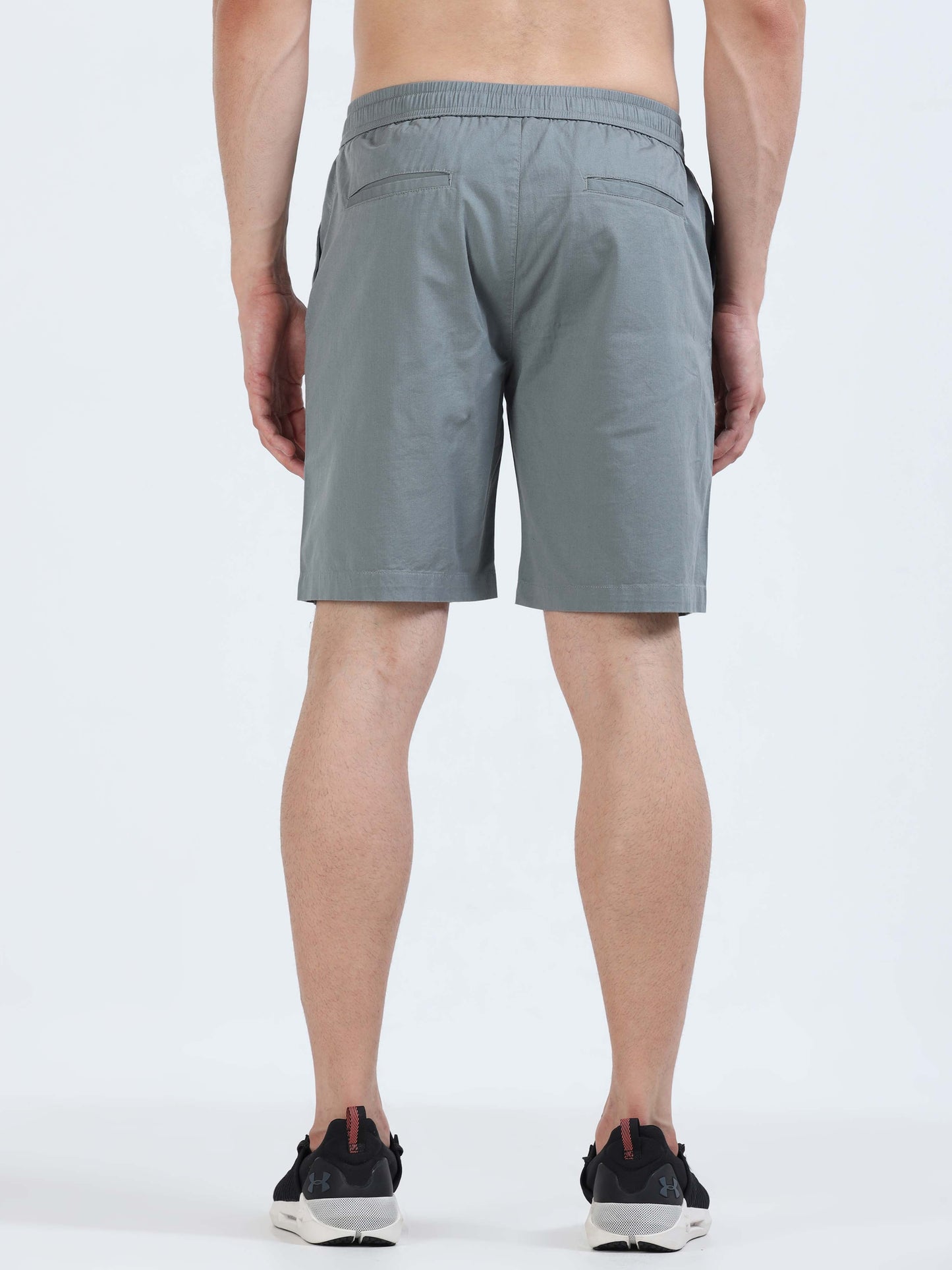 Soft Cotton Steel Grey Basic Shorts