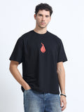 Black Oversized Bio Wash Terry