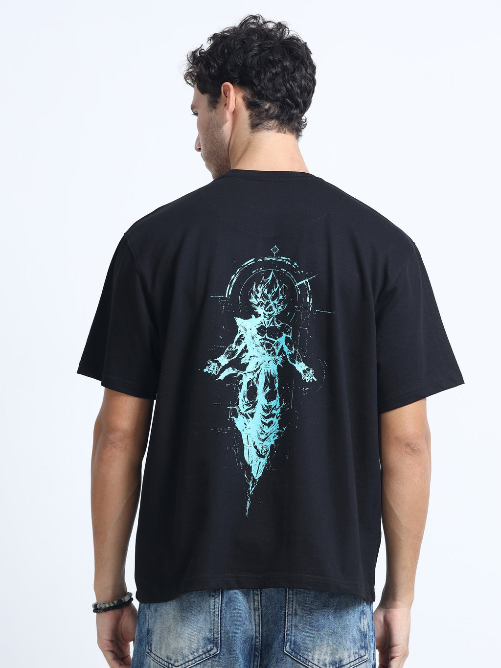 Black Oversized Bio Wash Terry