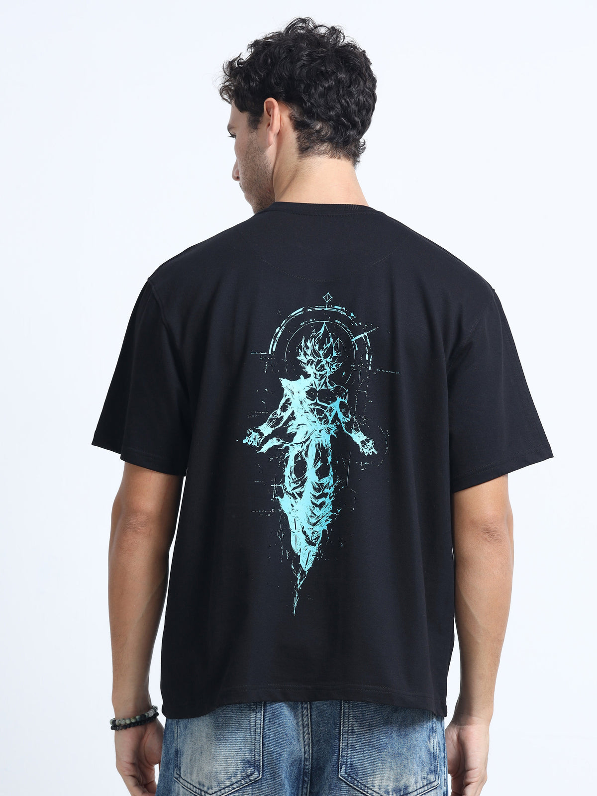 Black Oversized Bio Wash Terry