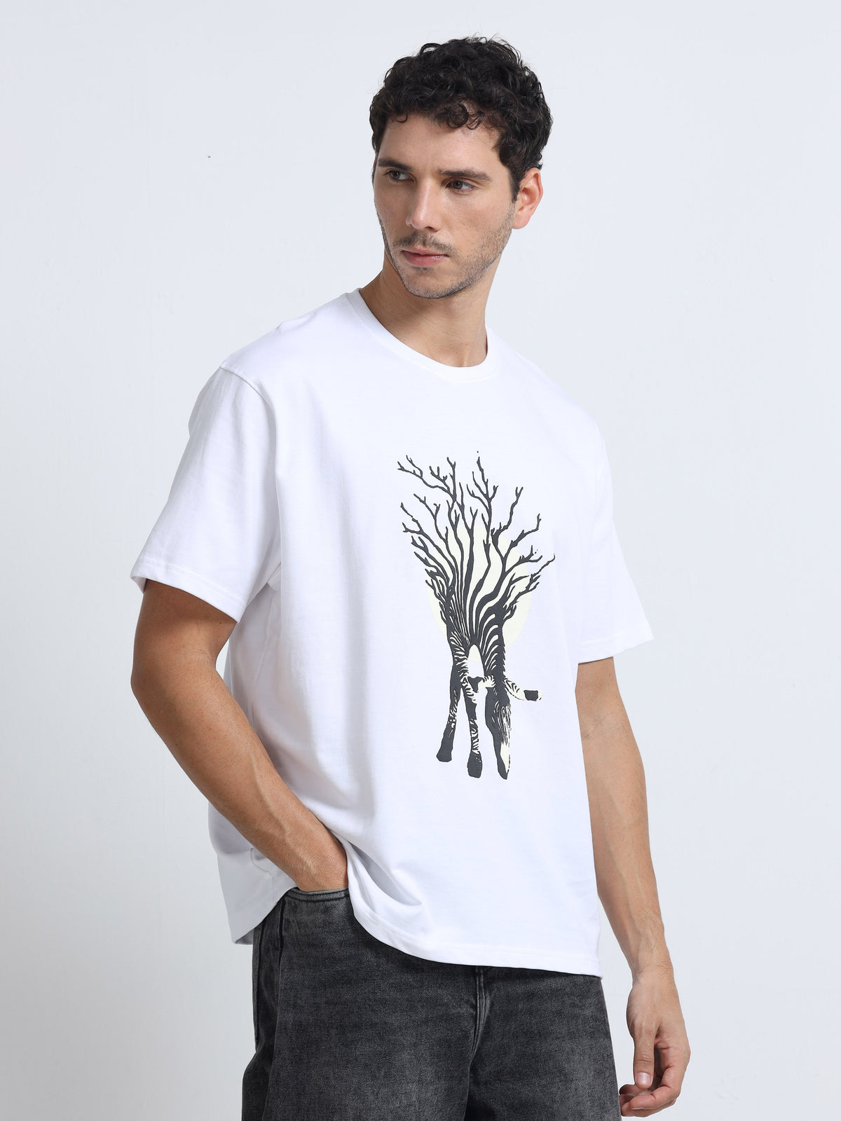 White Oversized Bio Wash Terry