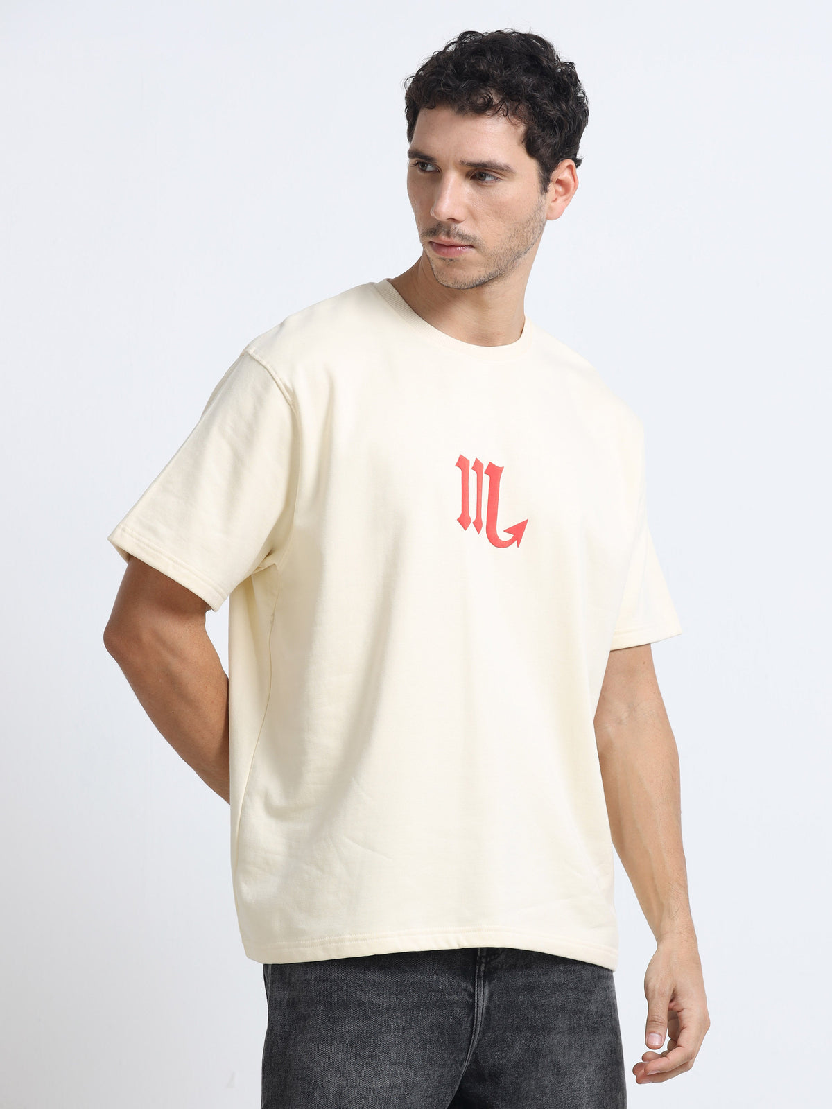 Cream Oversized Bio Wash Terry