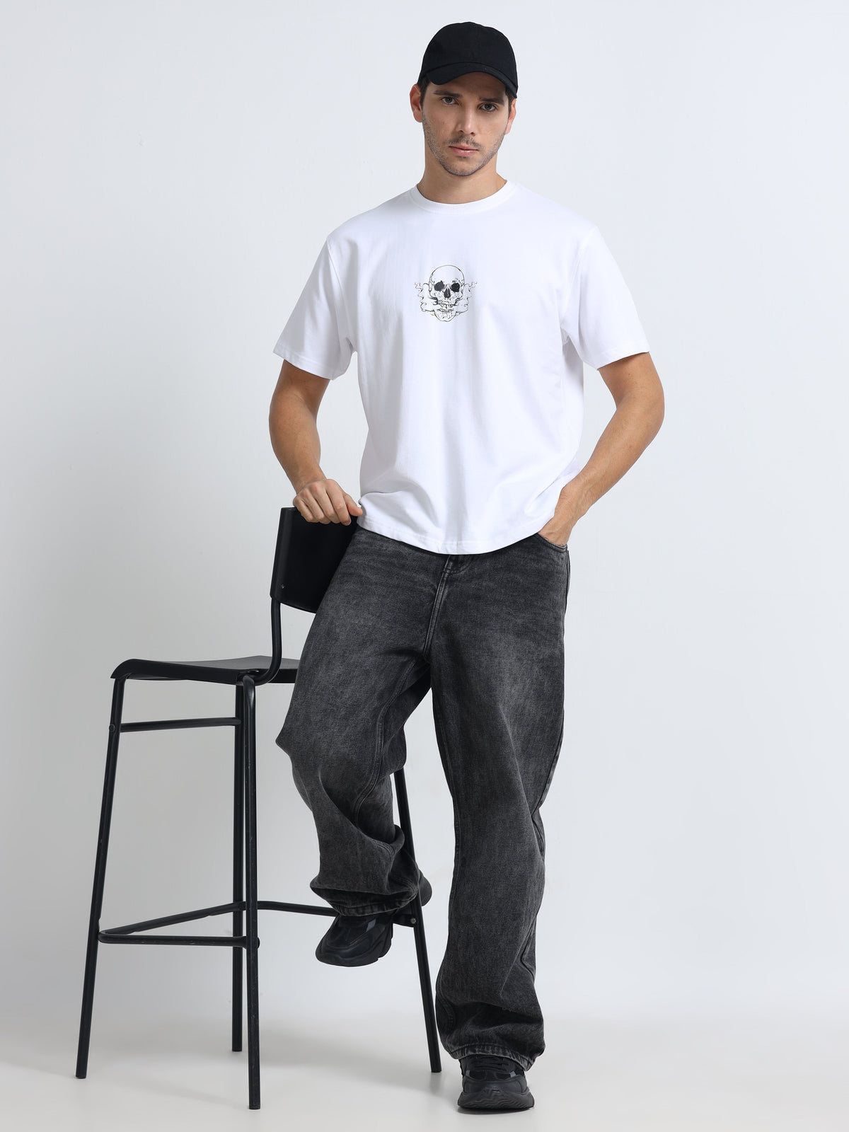 White Oversized Bio Wash Terry