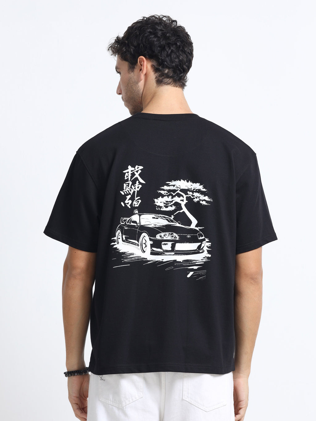 Black Oversized Bio Wash Terry