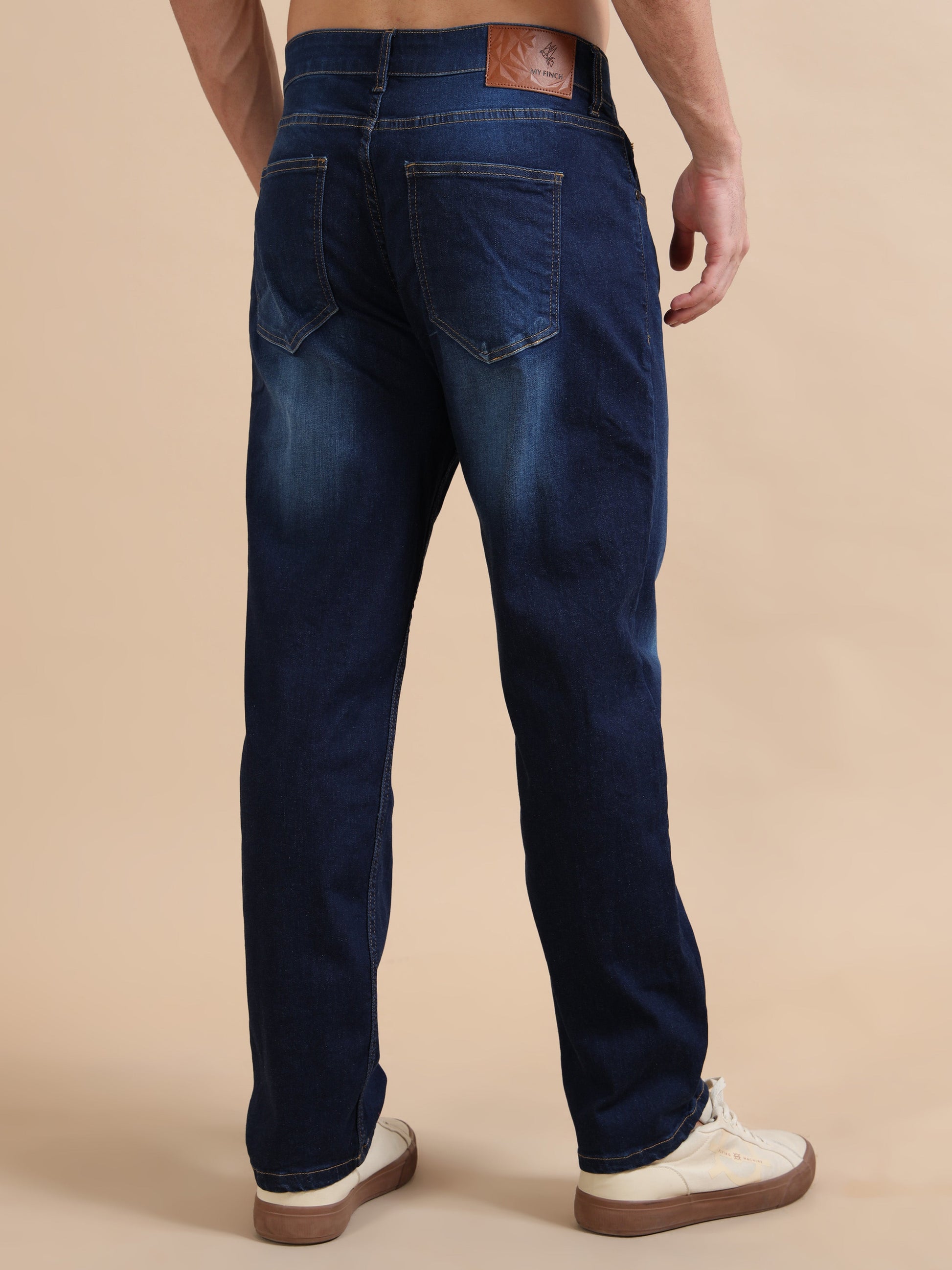 Plus Size Dark Indigo Straight Fit Jeans for Men