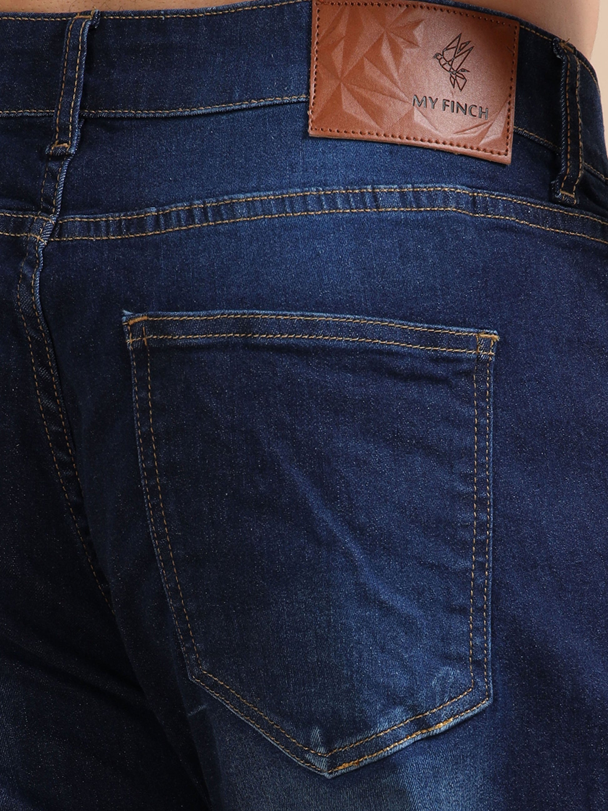 Plus Size Dark Indigo Straight Fit Jeans for Men