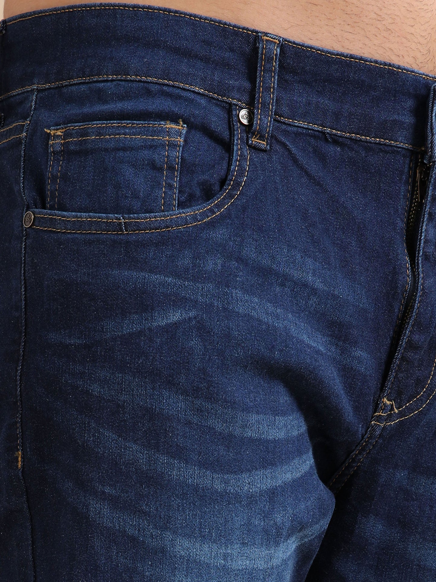 Plus Size Dark Indigo Straight Fit Jeans for Men