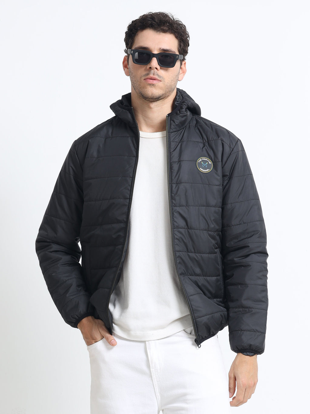 Men's Black Polyester Jacket – Lightweight Streetwear Outerwear | The Modvue