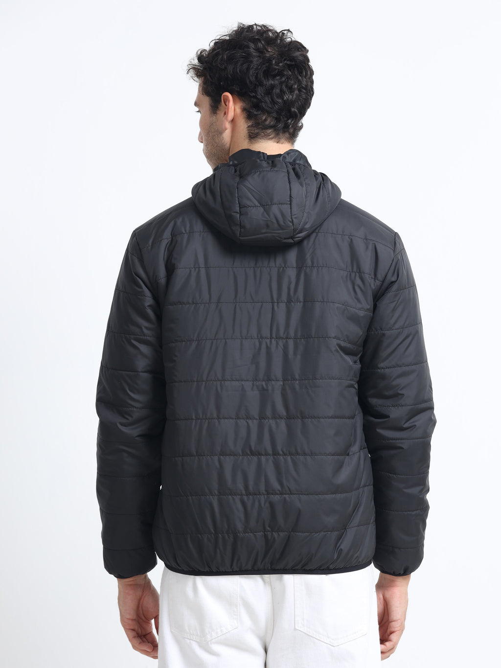 Men's Black Polyester Jacket – Lightweight Streetwear Outerwear | The Modvue