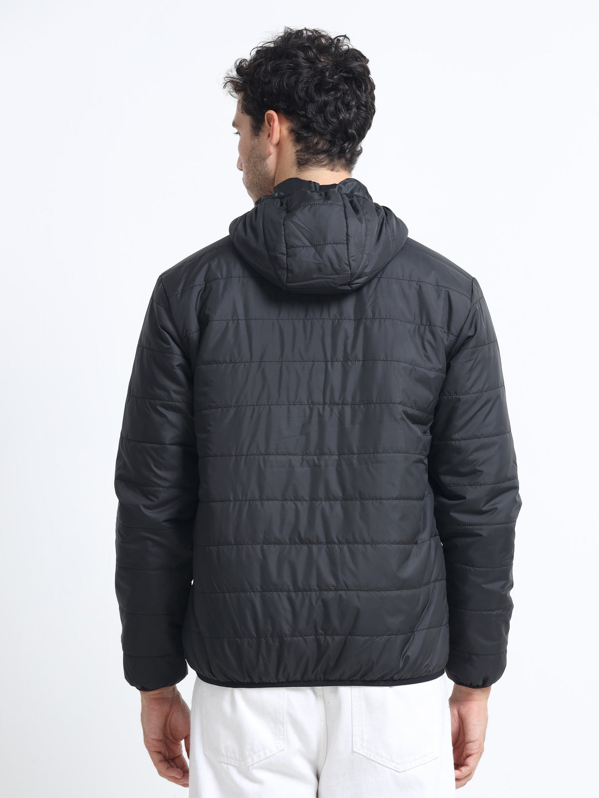 Men's Black Polyester Jacket – Lightweight Streetwear Outerwear | The Modvue