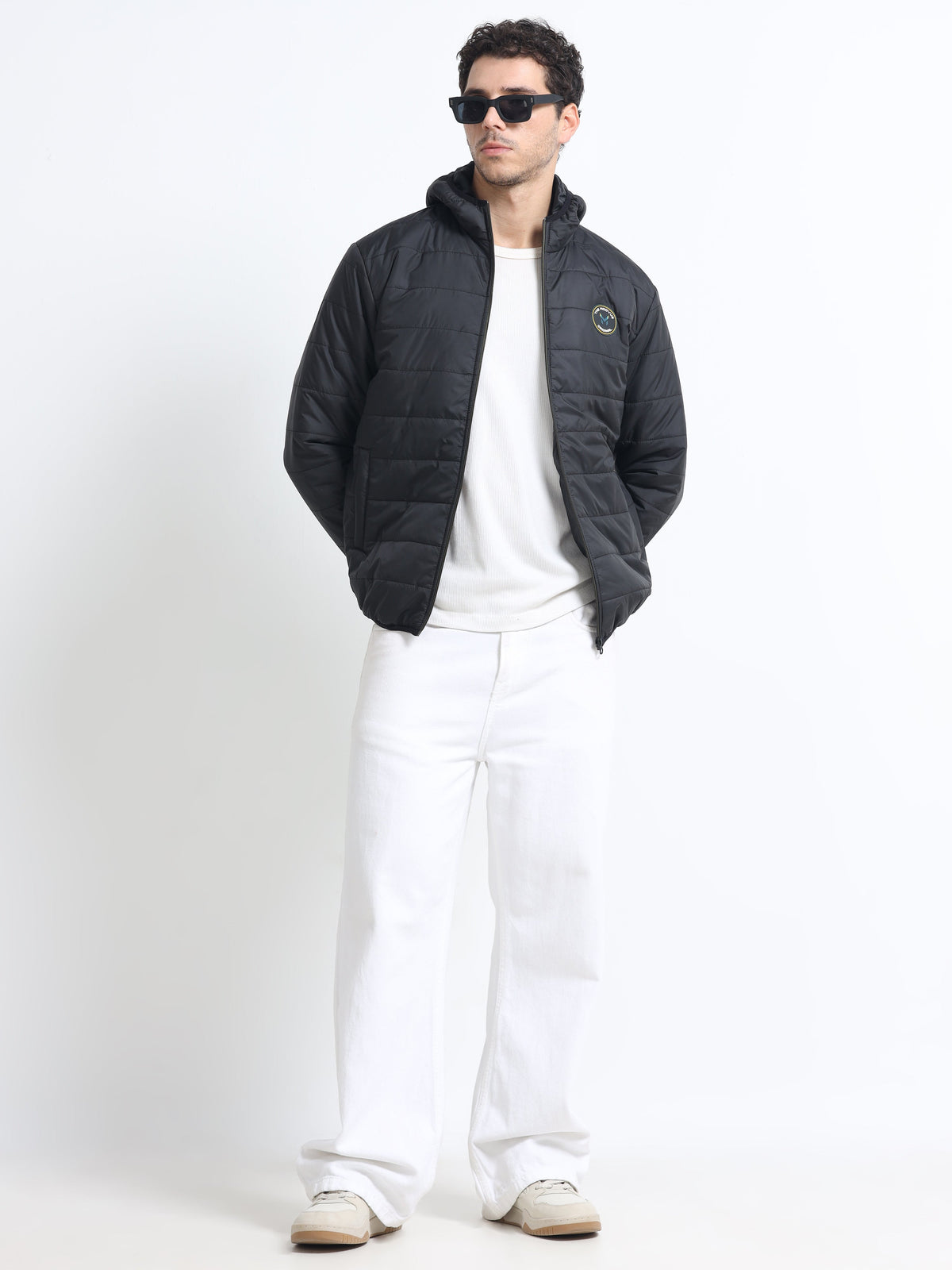 Men's Black Polyester Jacket – Lightweight Streetwear Outerwear | The Modvue