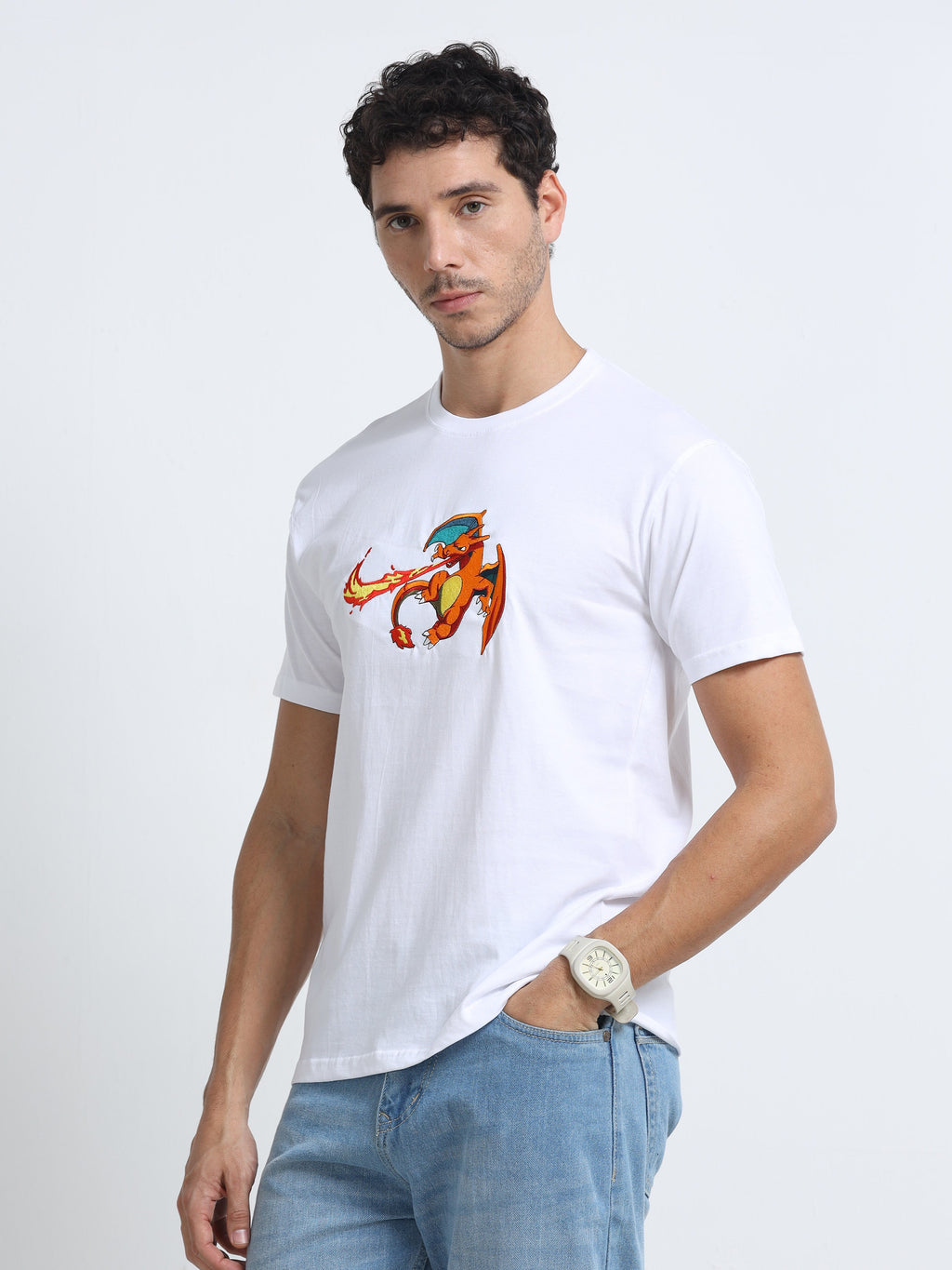 White Round Neck Bio Wash Single Jersey