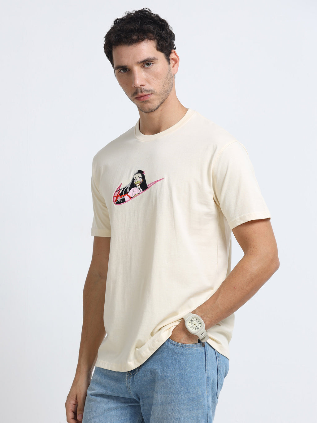 White Round Neck Bio Wash Single Jersey