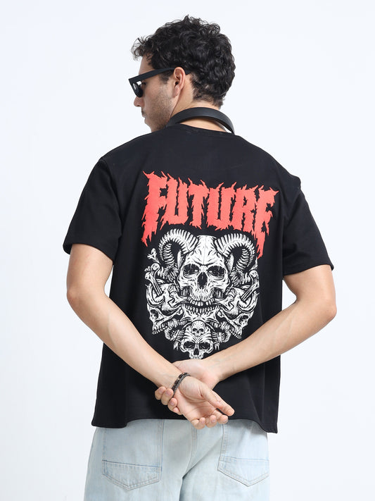 Black Oversized Bio Wash Terry