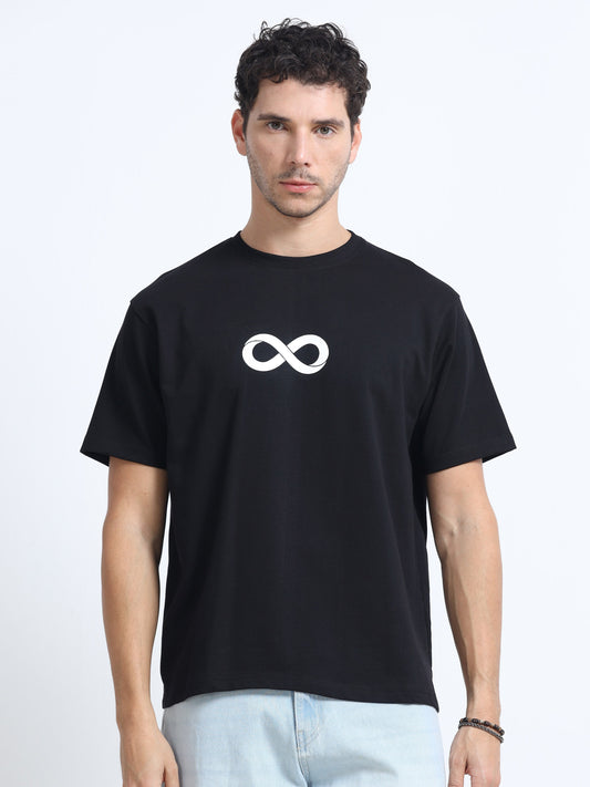 Black Oversized Bio Wash Terry