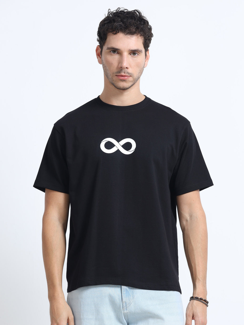 Black Oversized Bio Wash Terry