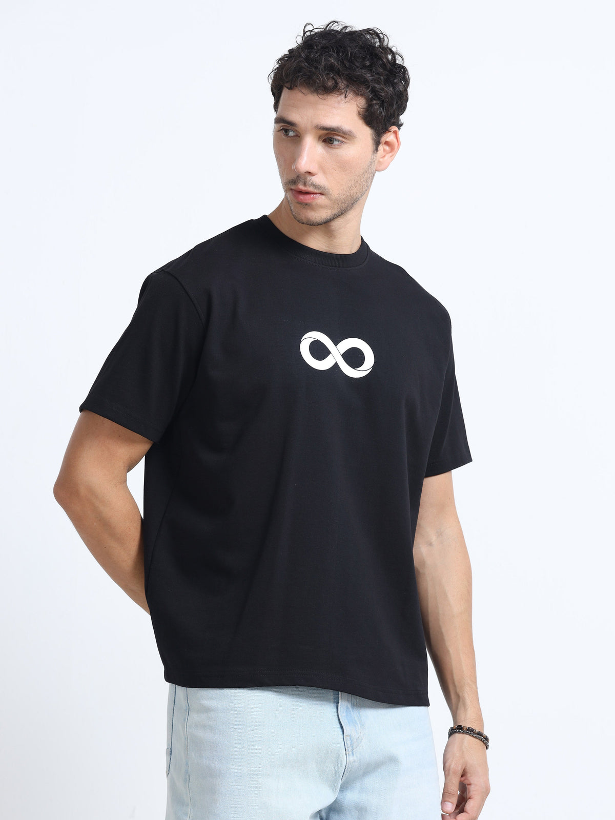 Black Oversized Bio Wash Terry