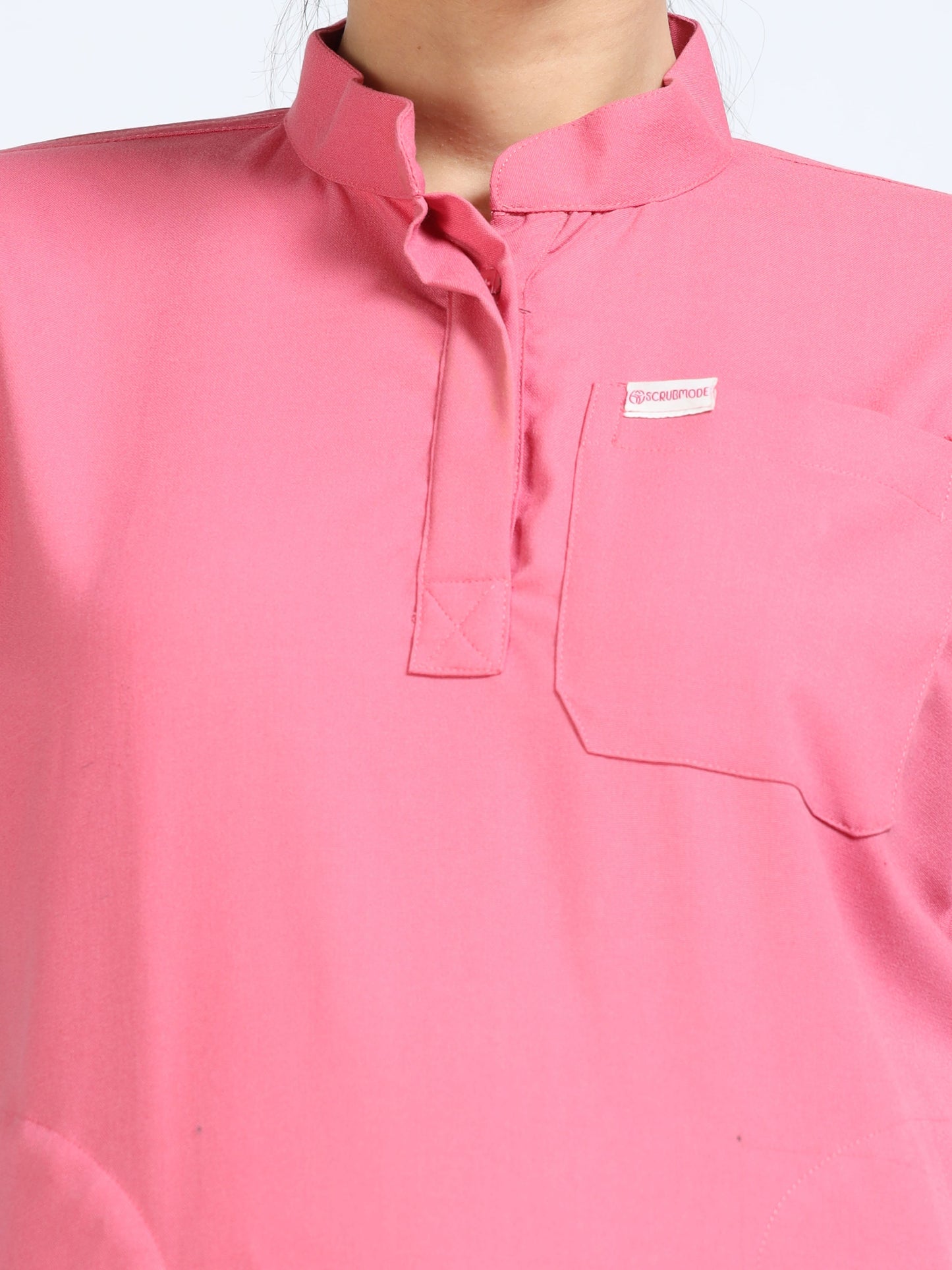 Women’s Mauve Medical Scrub Set – Mandarin Collar (Chinese Collar) Top & Straight Pants | Twill Fabric, Soft Touch & Antibacterial – Eco Flex