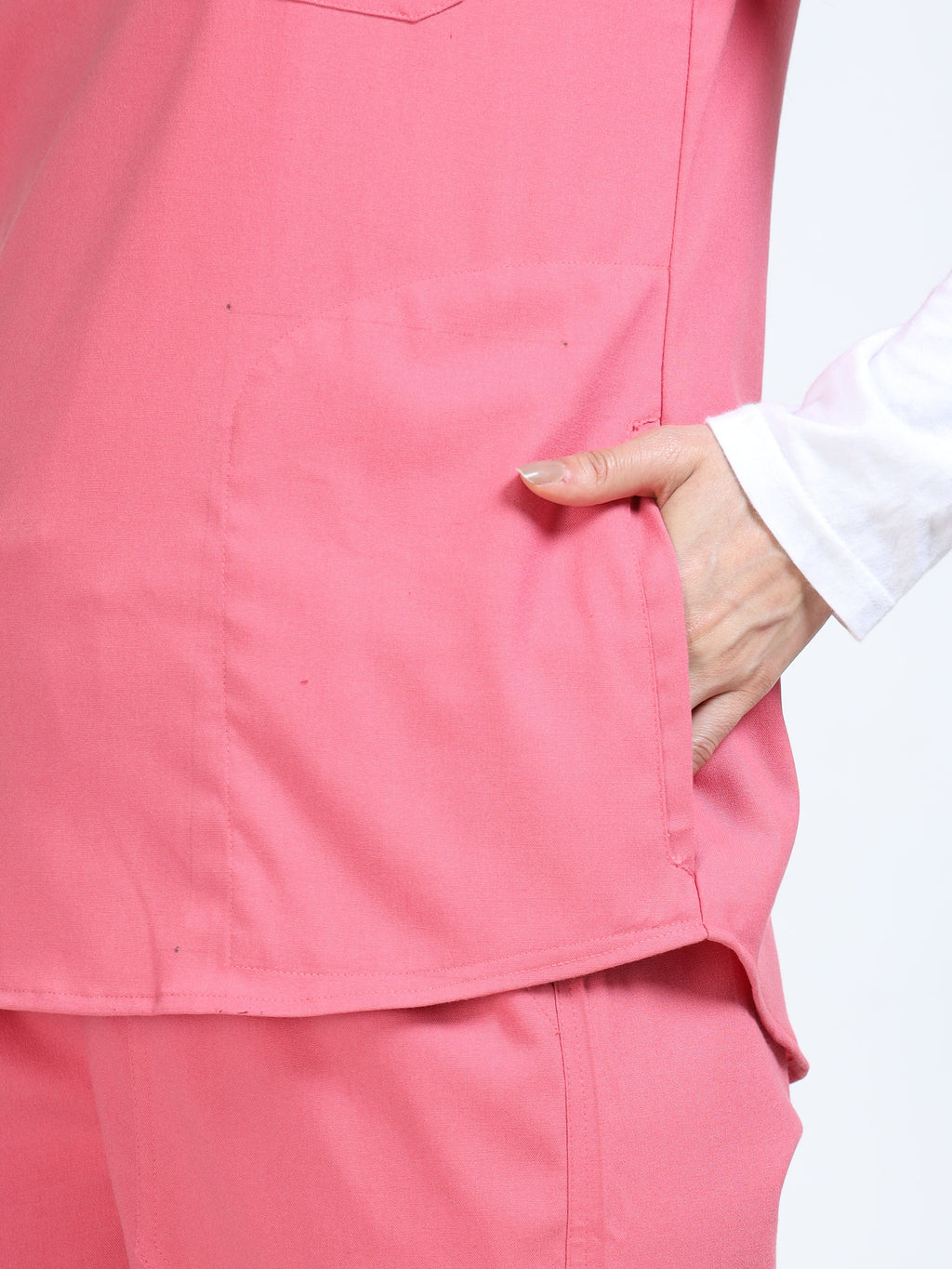Women’s Mauve Medical Scrub Set – Mandarin Collar (Chinese Collar) Top & Straight Pants | Twill Fabric, Soft Touch & Antibacterial – Eco Flex