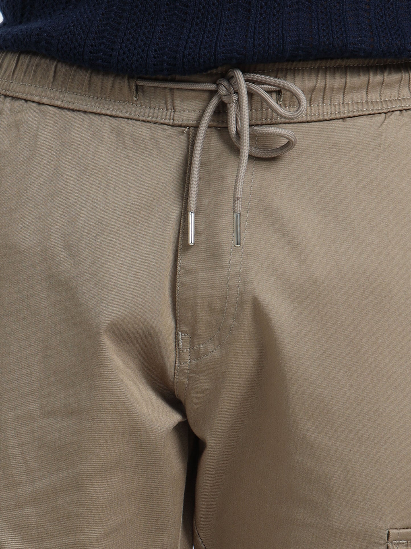 Men Relaxed Fit Cargoes-Lt Olive