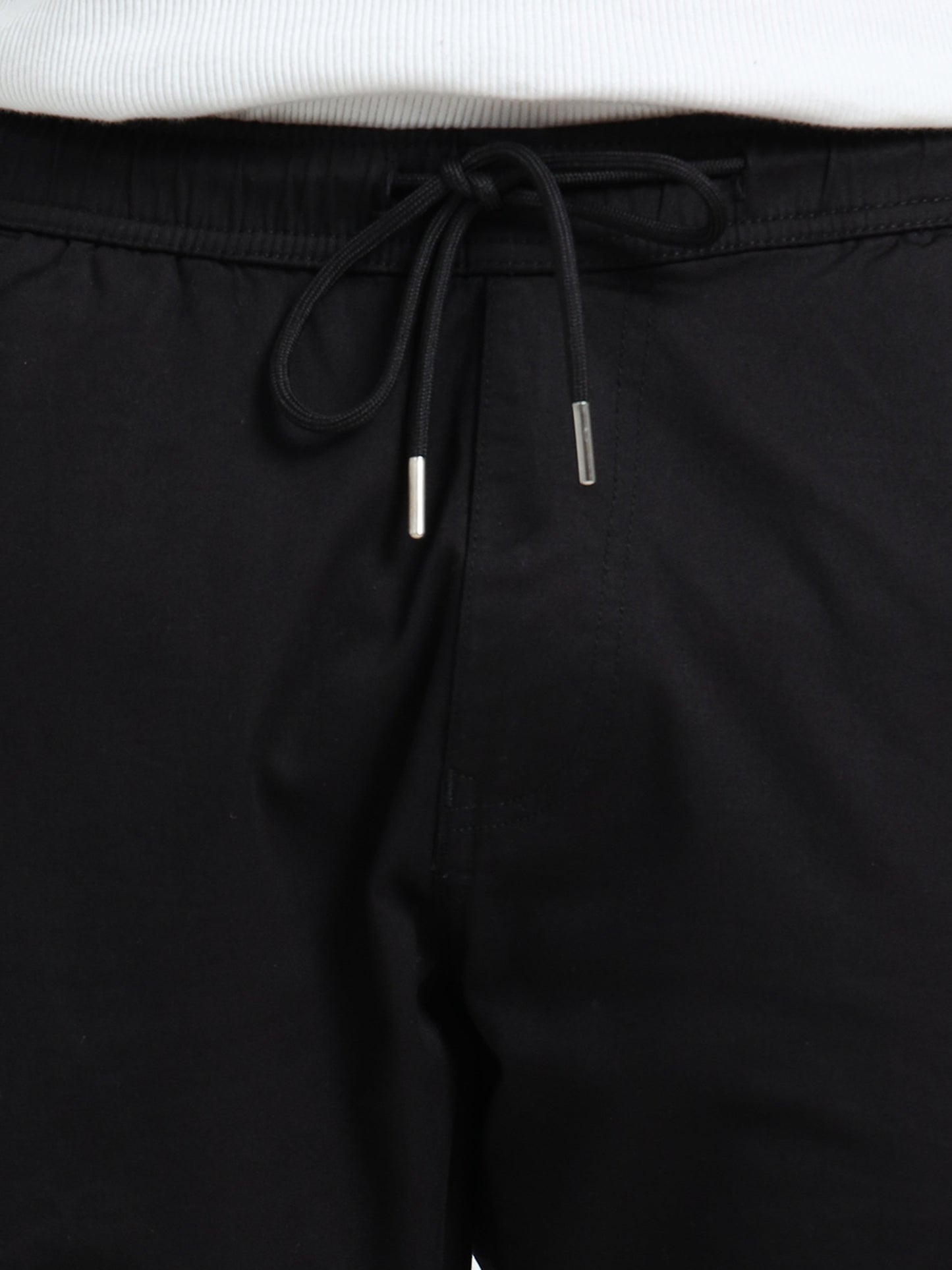 Men Relaxed Fit Cargoes-Black