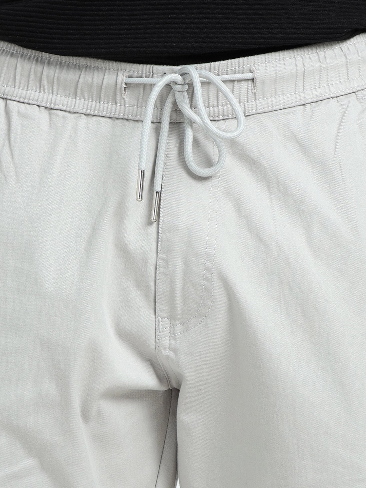 Men Relaxed Fit Cargoes-Lt Grey