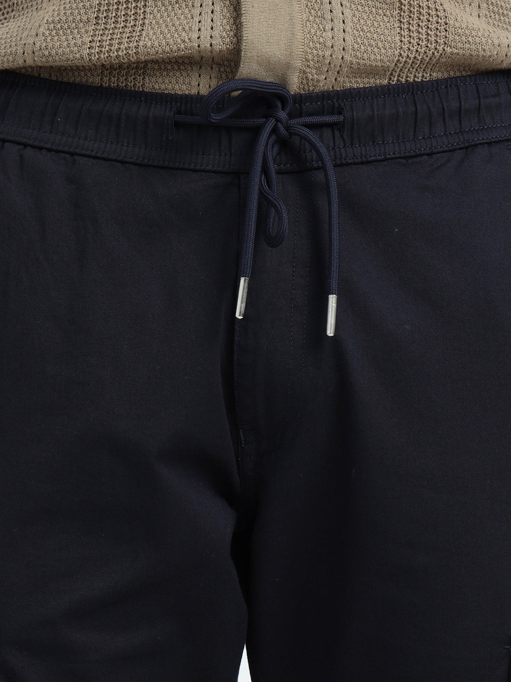 Men Relaxed Fit Cargoes-Navy