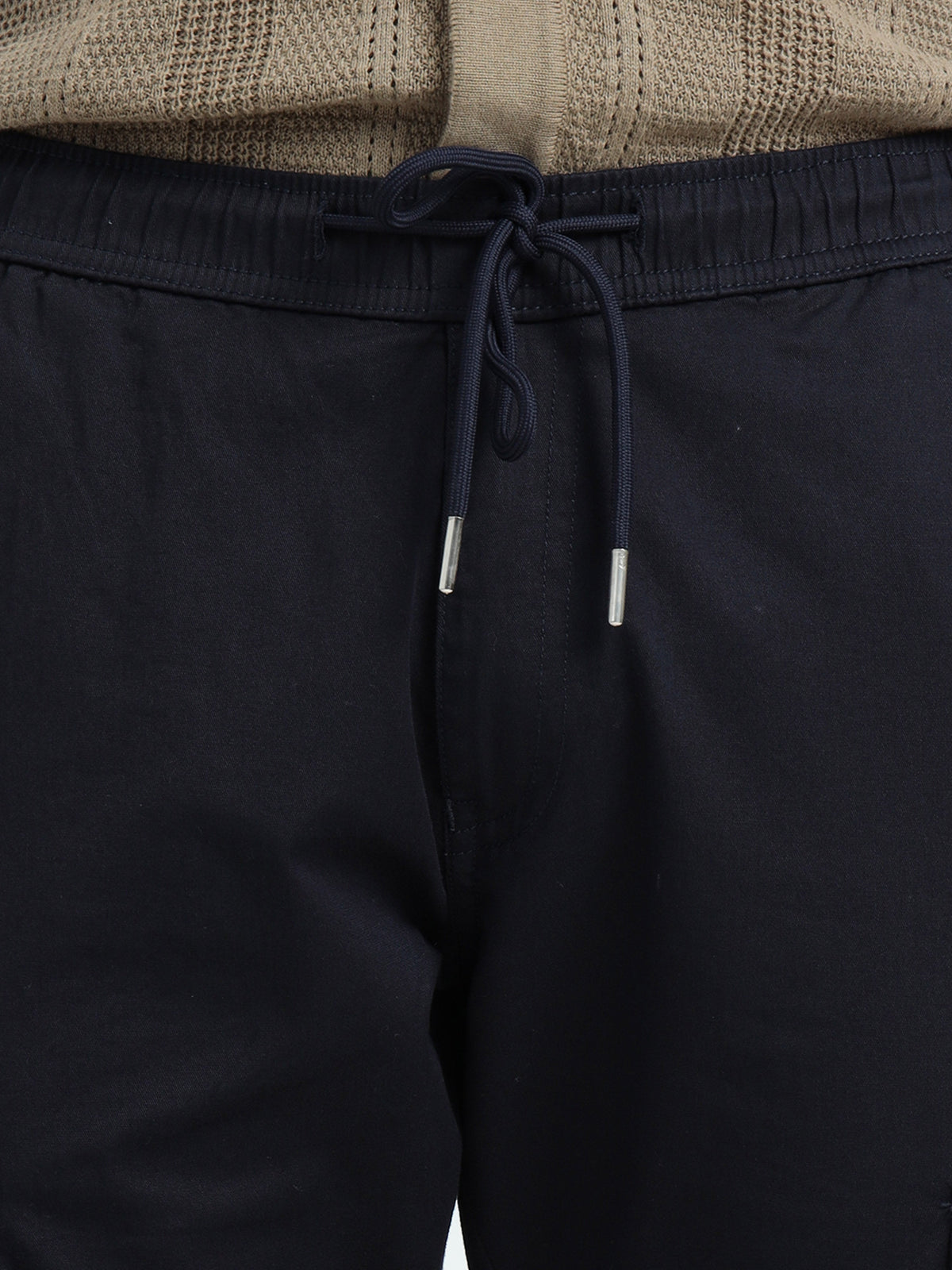 Men Relaxed Fit Cargoes-Navy