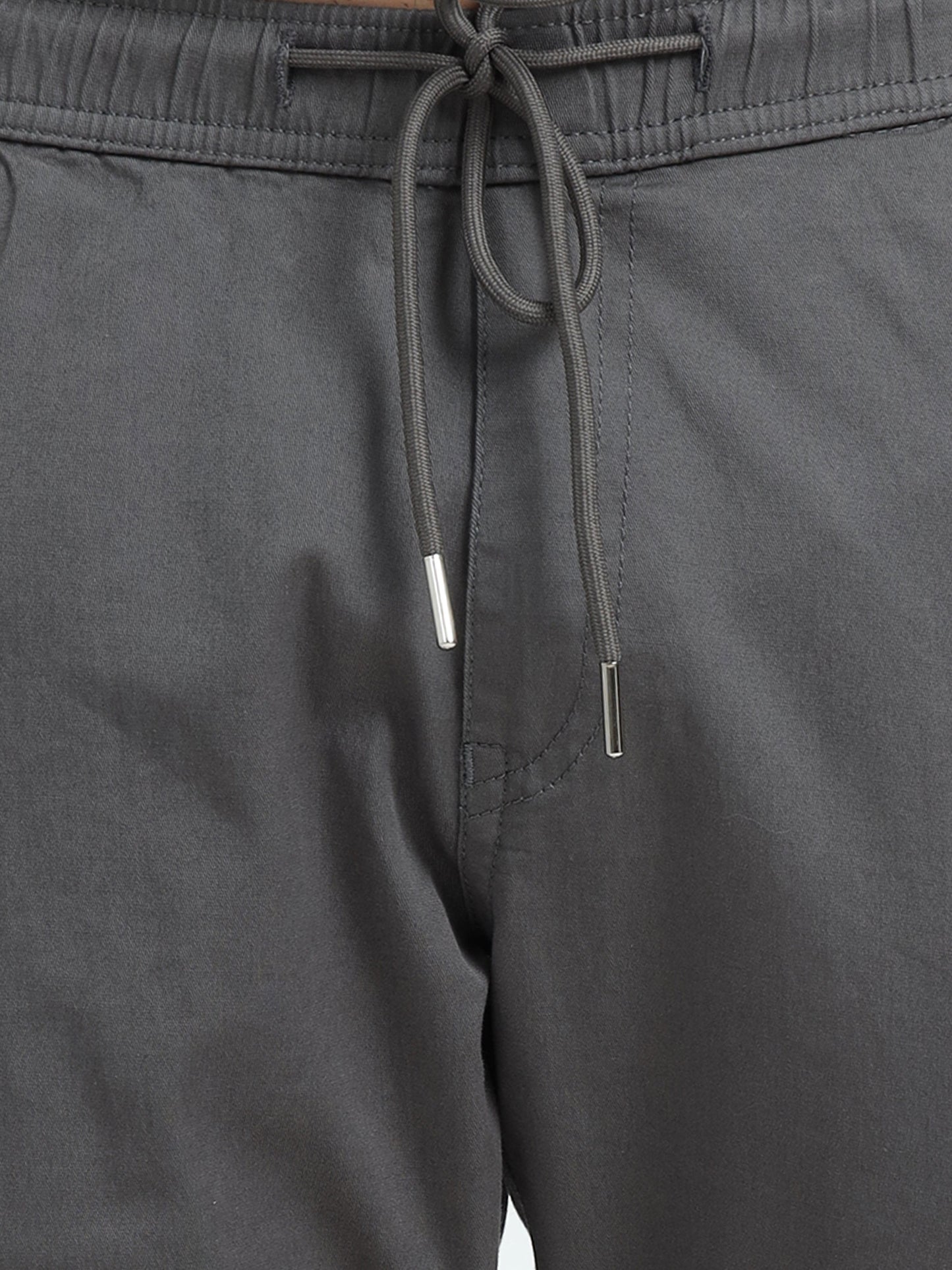 Men Relaxed Fit Cargoes-Grey