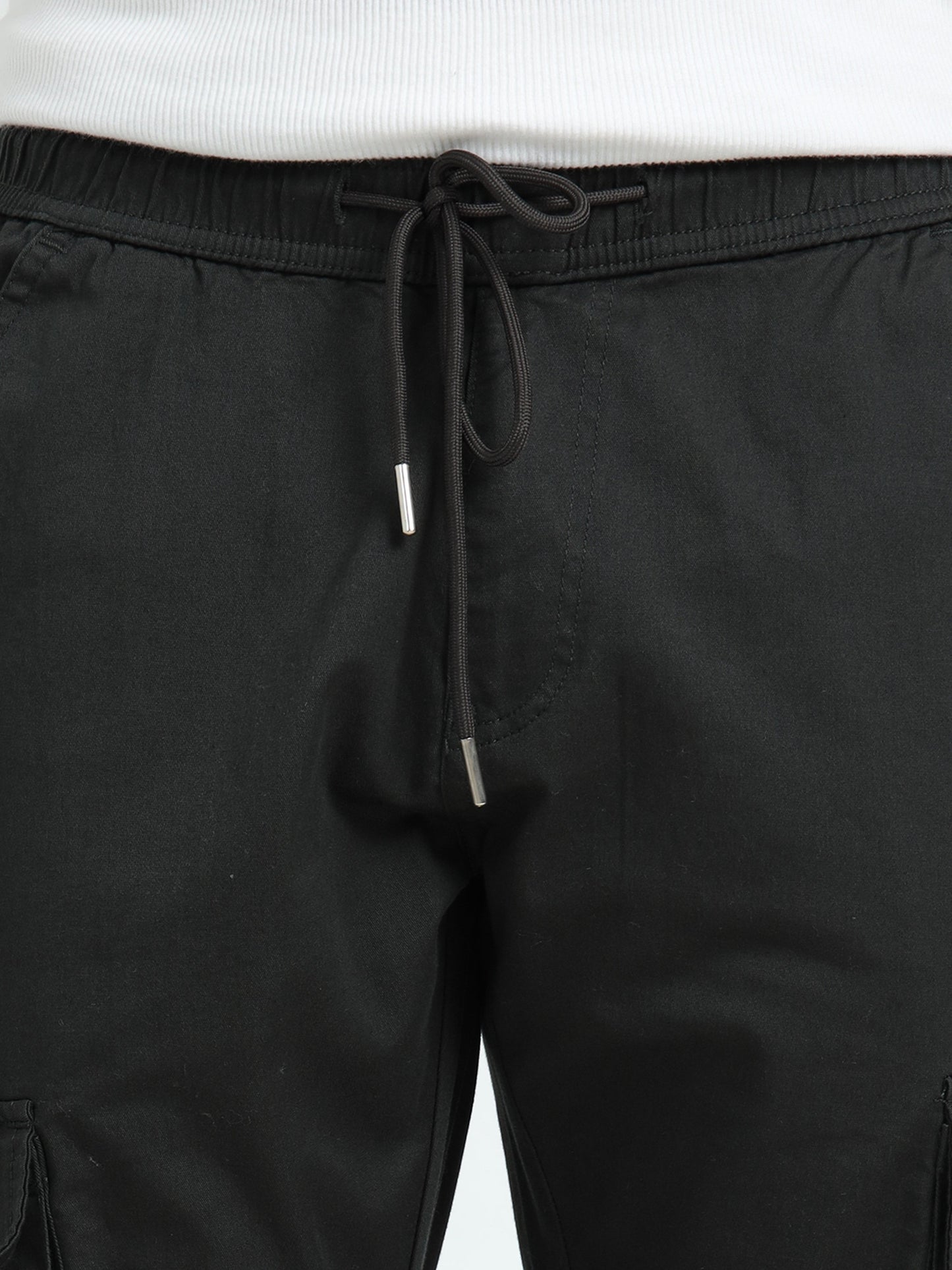 Men Relaxed Fit Cargoes-Green