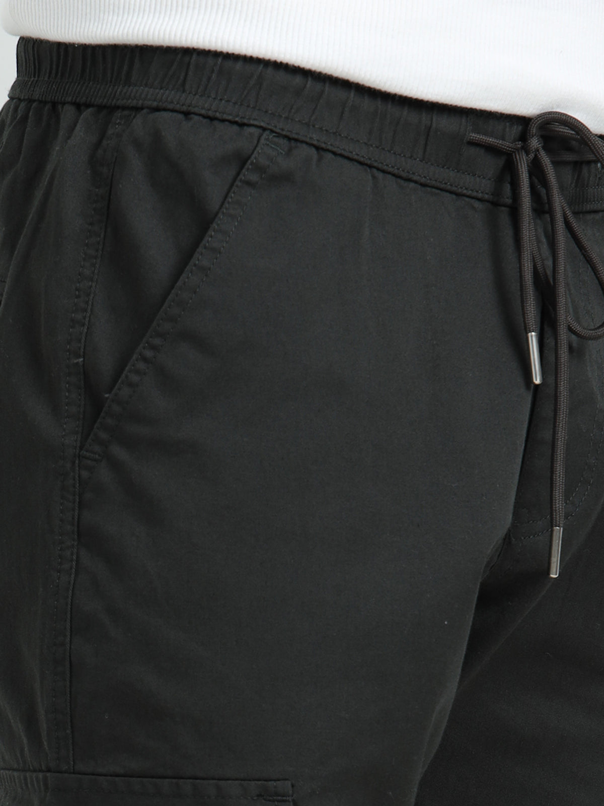 Men Relaxed Fit Cargoes-Green