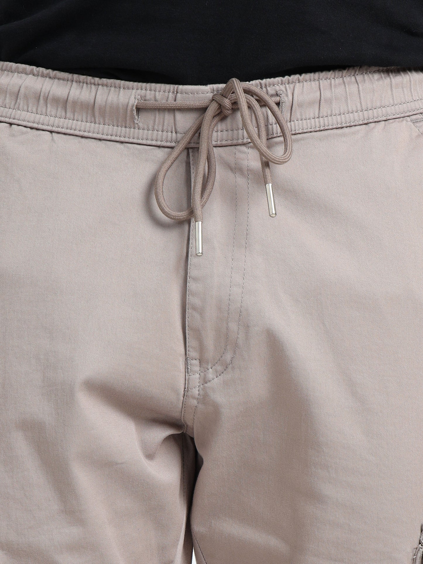 Men Relaxed Fit Cargoes-Fawn