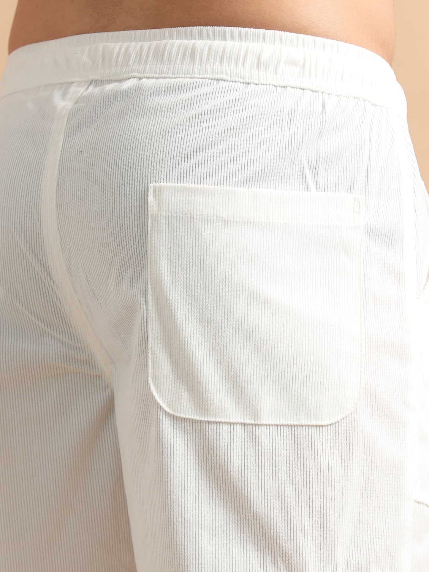 Utility Relaxed Fit Cargo Pant -White